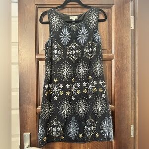Black Embellished Sleeveless Mini Dress